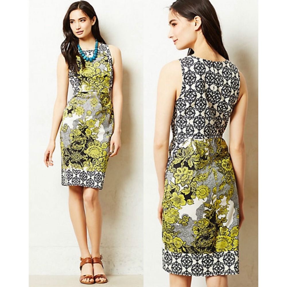 Weston Wear Indie Floral Damask Sleeveless Sheath Dress Size 6 Maximalism